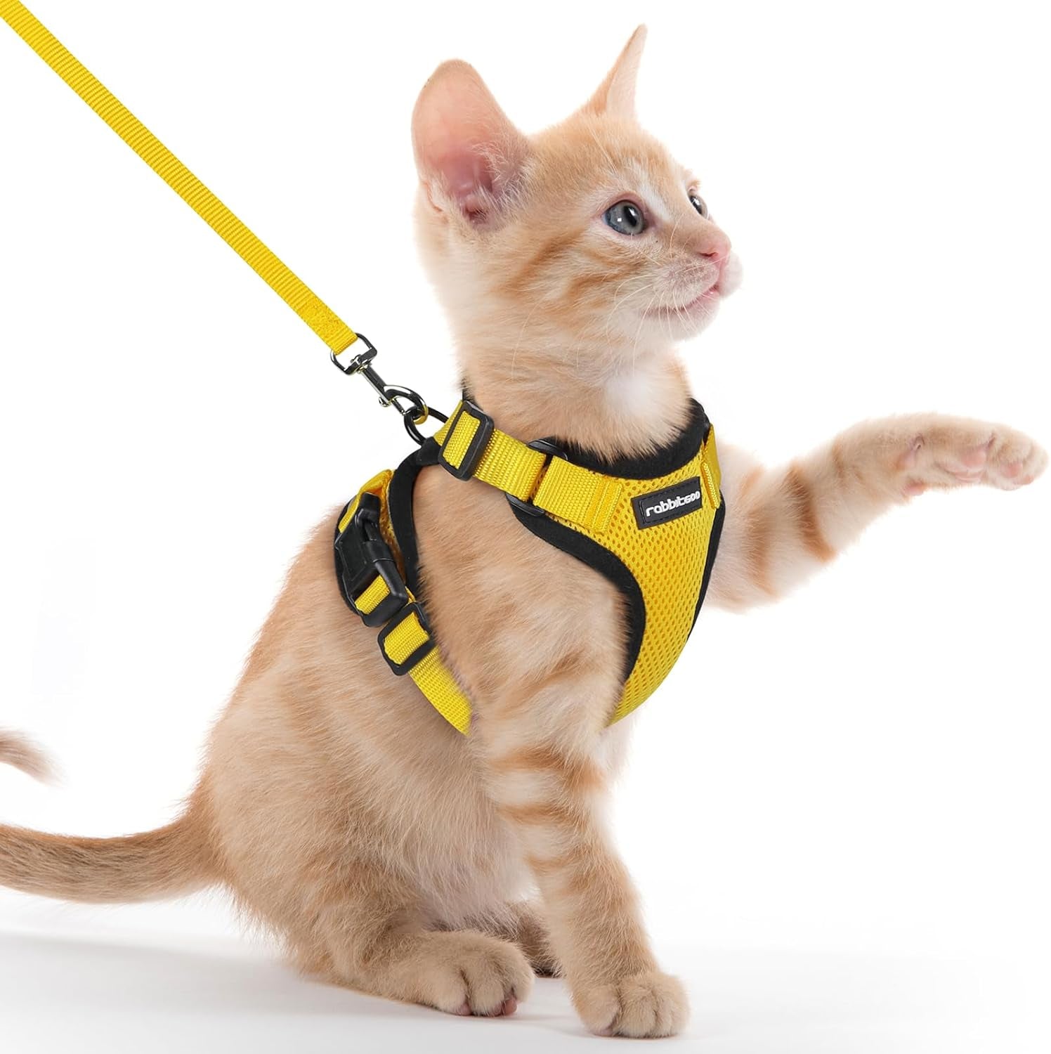 Cat Harness and Leash for Walking, Escape Proof Soft Adjustable Vest Harnesses for Small Medium Cats, Easy Control Breathable Reflective Strips Jacket, XS, Black