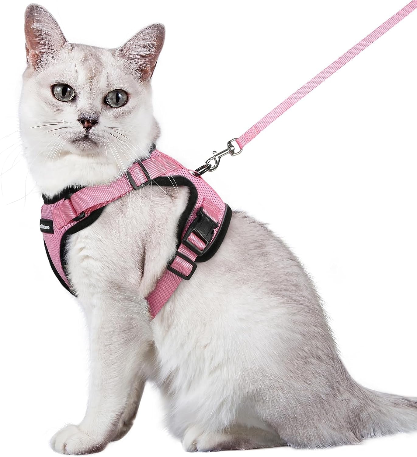 Cat Harness and Leash for Walking, Escape Proof Soft Adjustable Vest Harnesses for Small Medium Cats, Easy Control Breathable Reflective Strips Jacket, XS, Black