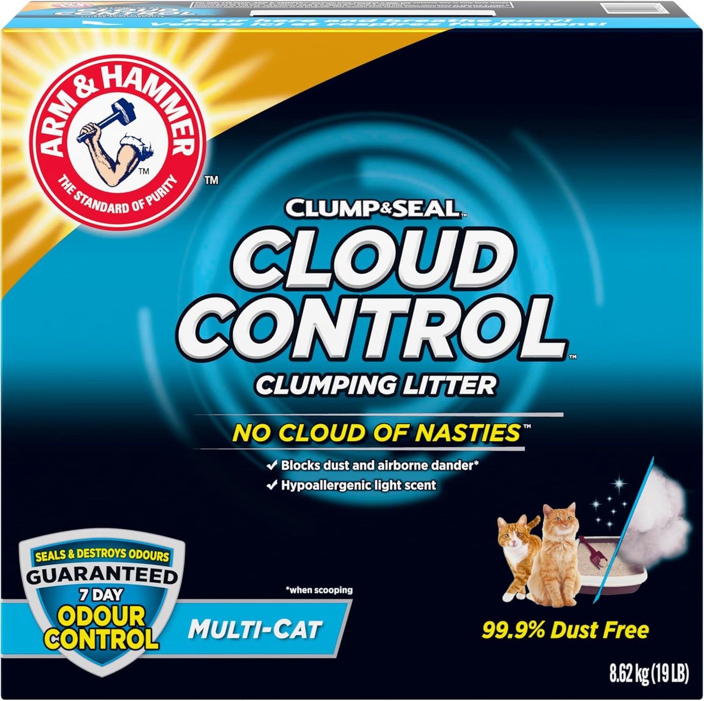 Clump & Seal Slide Clay Cat Litter, 6.4Kg, Odour Control, Dust Free, Clumping Litter