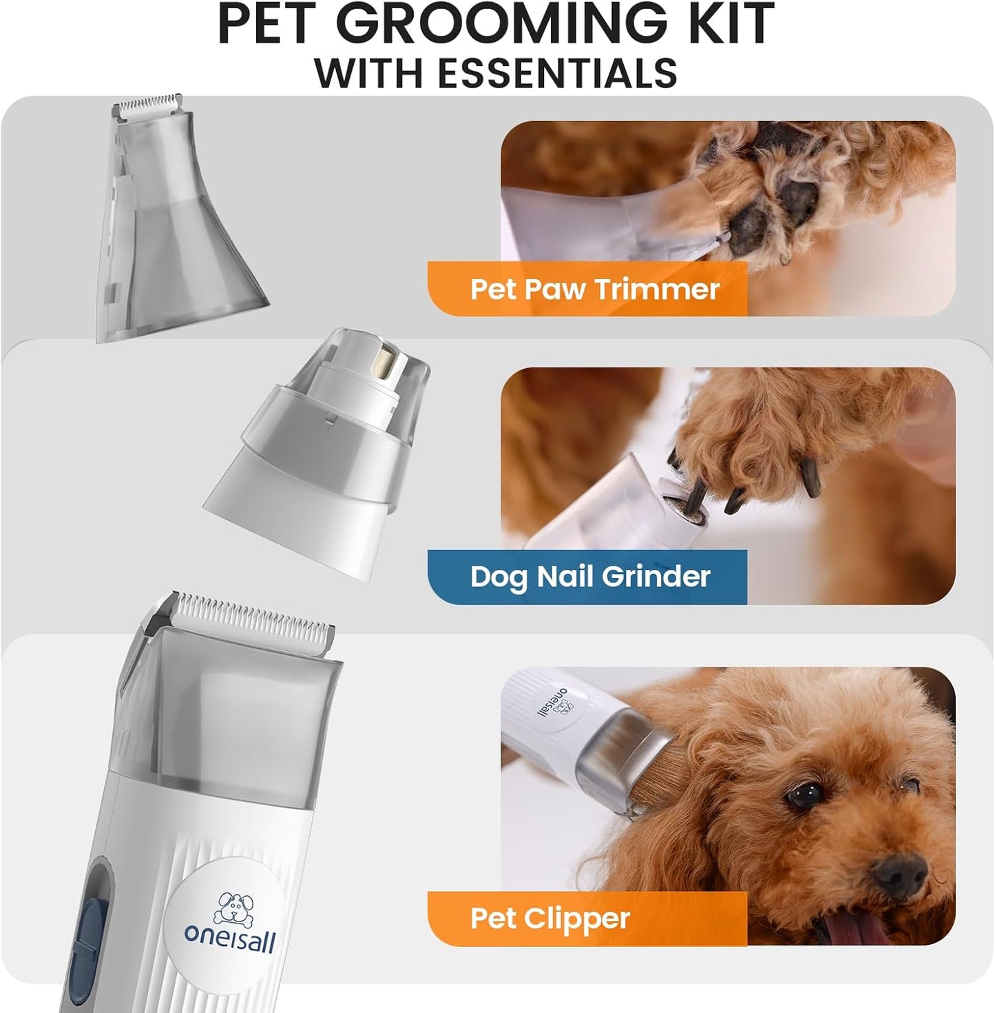 Dog Grooming Kit, Dog Grooming Clippers, Professional Pet Grooming Vacuum with 7 Pet Grooming Tools for Shedding Thick & Thin Dogs Cats Pet Hair