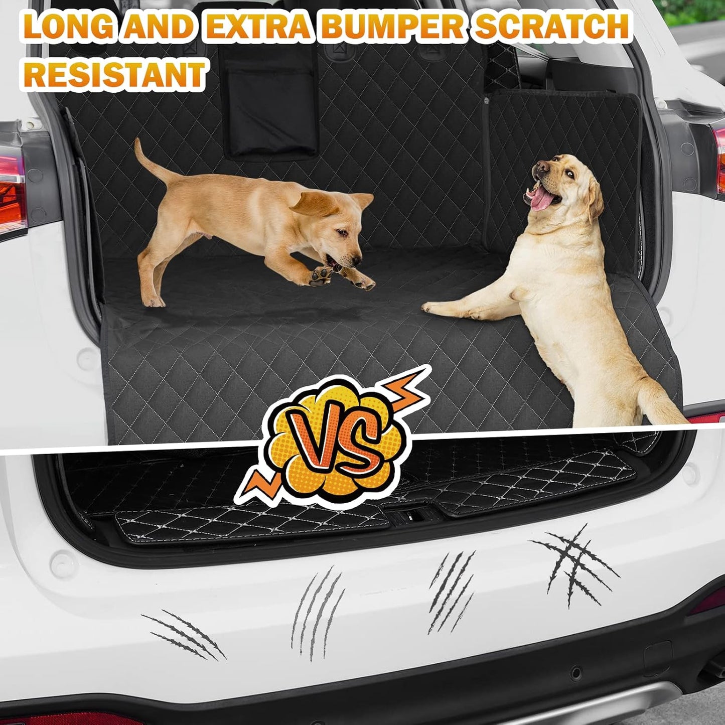 Pets Cargo Liner SUV Dog Cargo Cover, Waterproof Dog Seat Cover Mat for Back Seat Trucks/Suv with Bumper Flap Protector, Nonslip Dog Seat Cover 185 * 105Cm