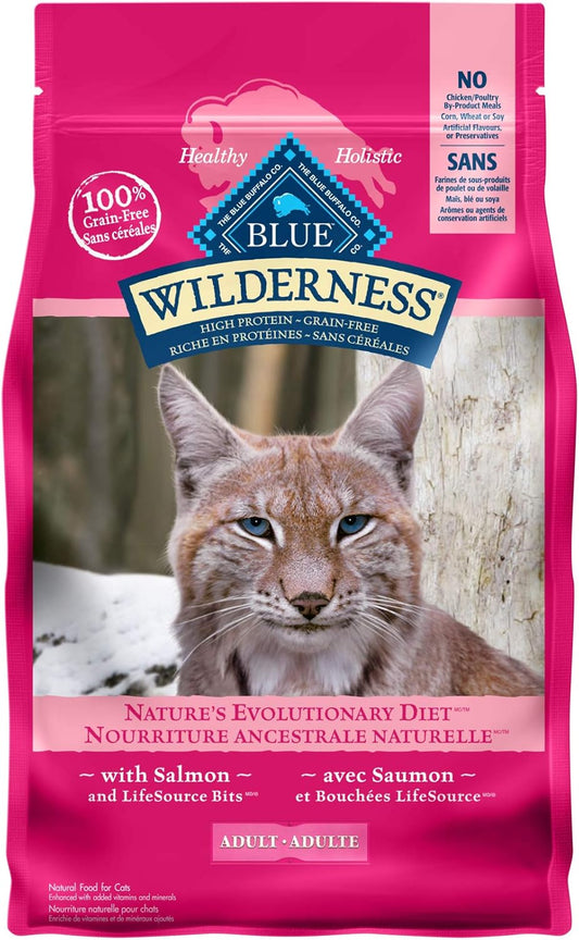 Wilderness High Protein Grain Free, Natural Adult Dry Cat Food, Salmon 2.2Kg Bag - Medium Bag, Kibble