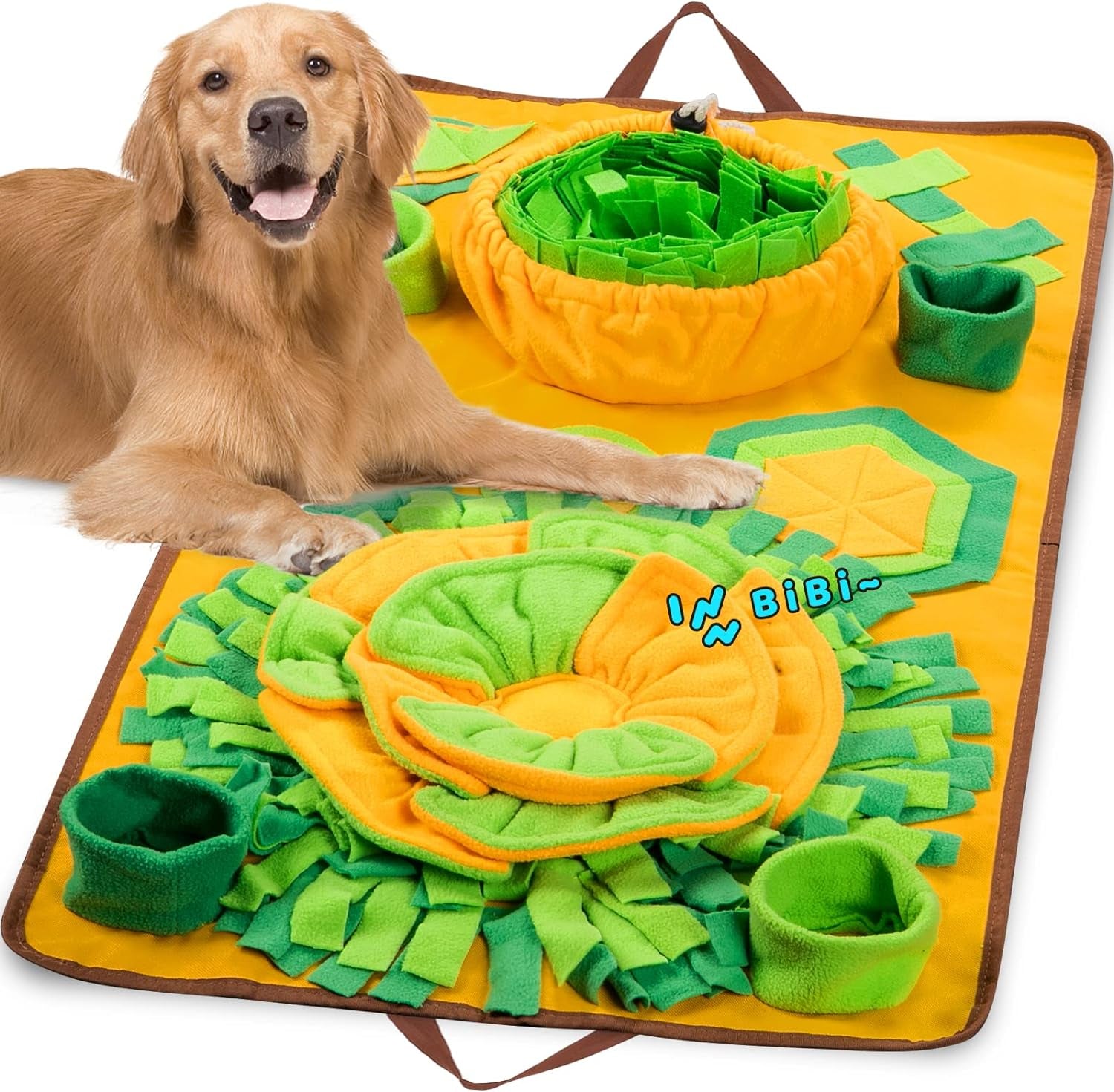 Large Snuffle Mat,  34'' X 19'' Snuffle Mat for Dogs, Dog Puzzle Mat with Sounds for Interaction Dog Foraging and Sniffing Feeding, Encourage Natural Foraging Skills and Stress Release