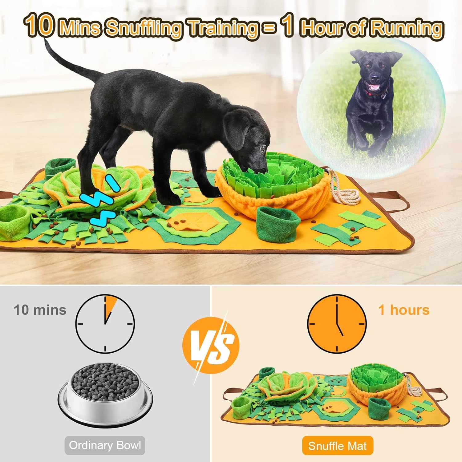 Large Snuffle Mat,  34'' X 19'' Snuffle Mat for Dogs, Dog Puzzle Mat with Sounds for Interaction Dog Foraging and Sniffing Feeding, Encourage Natural Foraging Skills and Stress Release