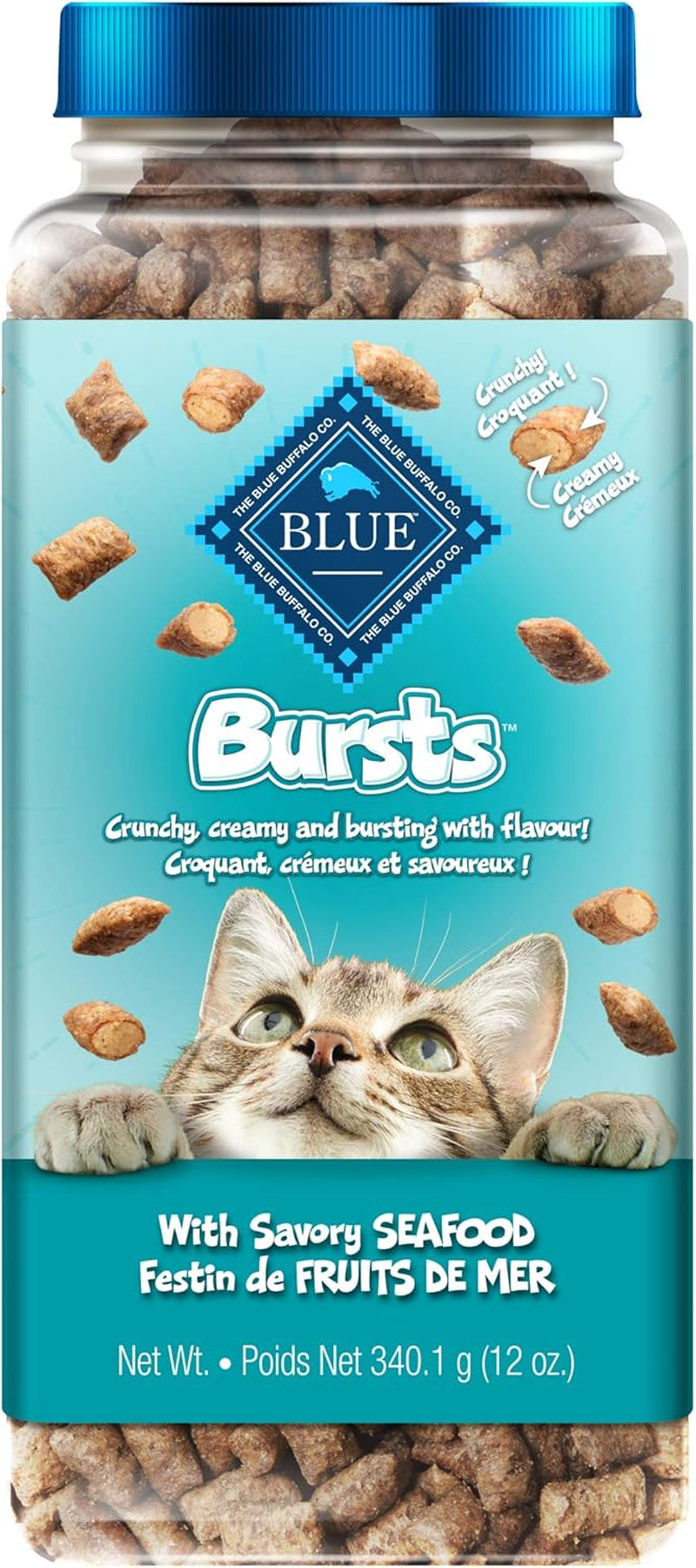 Bursts with Savory Seafood Cat Treats, 340G Tub