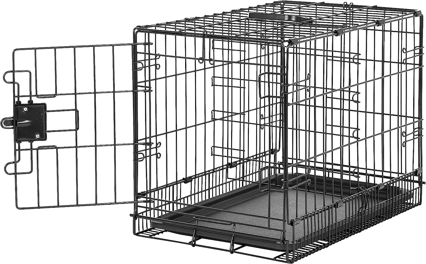 - Durable, Foldable Metal Wire Dog Crate with Tray, Double Door, 36 X 23 X 25 Inches, Black