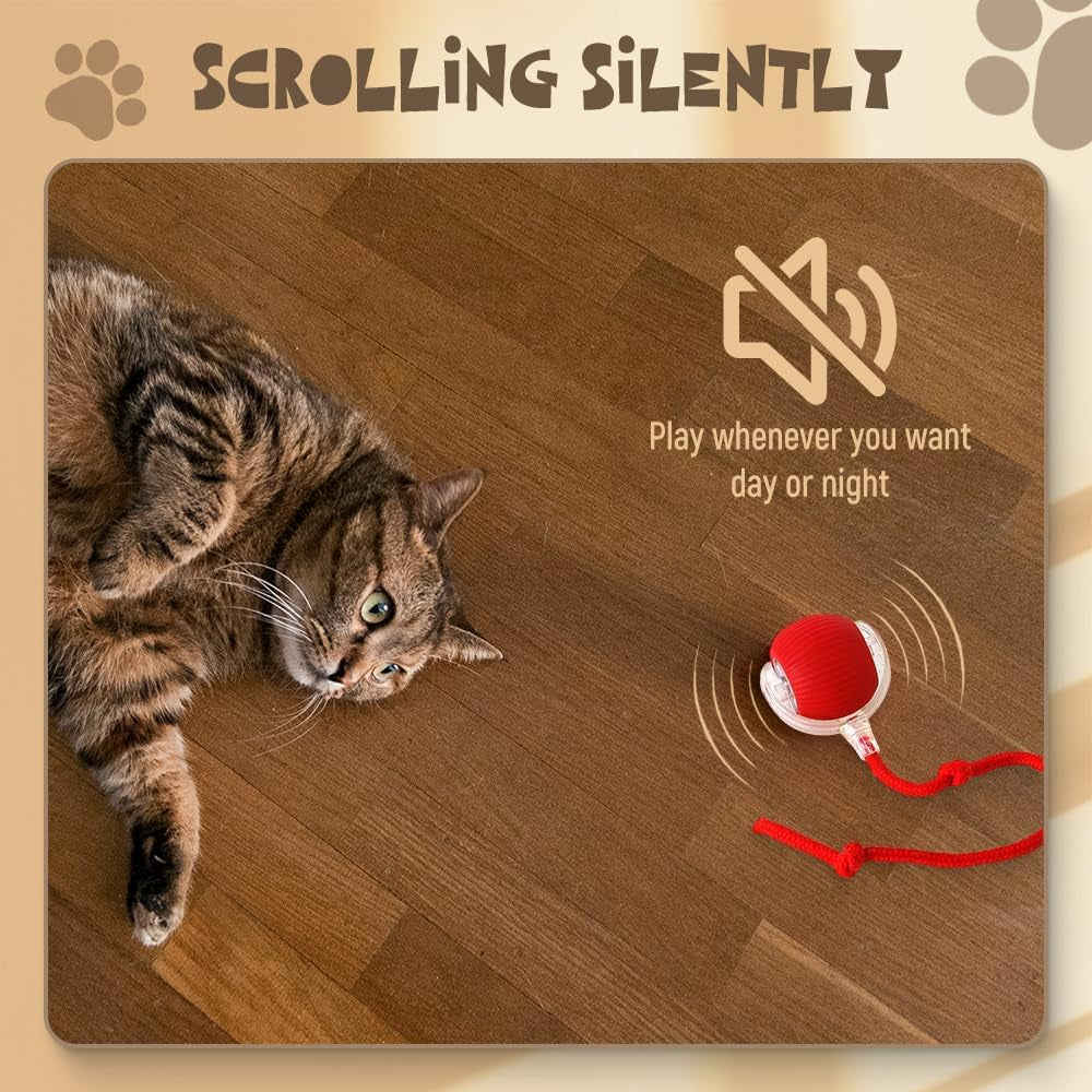 2024 New Interactive Rolling Dog Ball, Self Rolling Dog Ball Interactive Cat Toys Automatic Cat Toy Self Moving Dog Toys, 360° Smart Automatic Rolling Ball Toy Electric Dog Balls for Dog/Cat (Green)