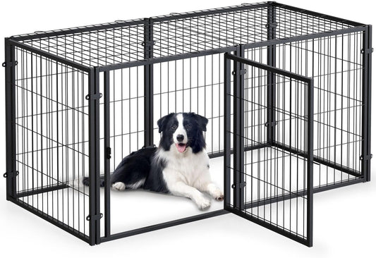 Heavy Duty Large Dog Crate, 48" L X 28" H, Dog Cage, Dog Kennel, Big Dog Crate for Small Medium Large Dogs, Puppy Dog Playpen, Pet Cage, Pet Playpen Yard, Indoor Outdoor, XL