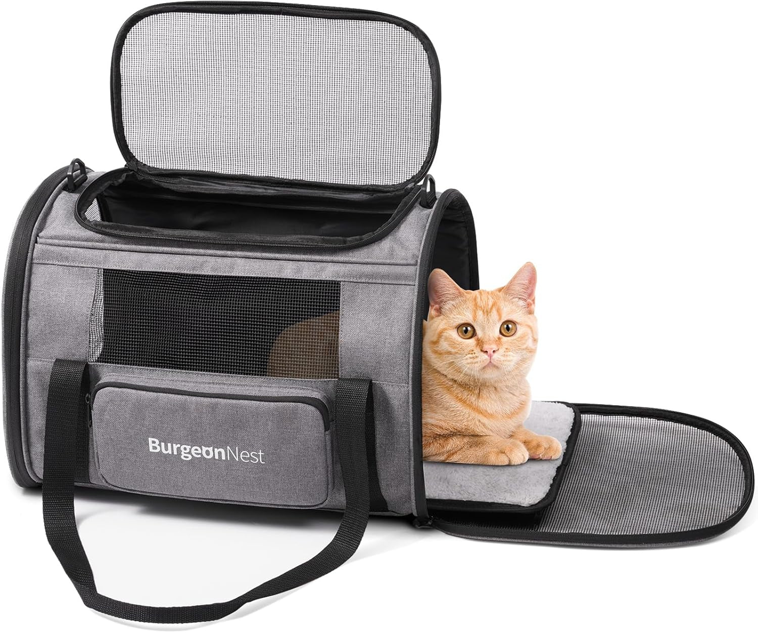 Dog Carrier for Small Dogs and Large Cats under 20 Lbs, Medium Cats 25 Lbs, and with Unique Side Bag,Top Load Pet Carrier Soft-Sided Escape Proof with 4 Ventilated Windows