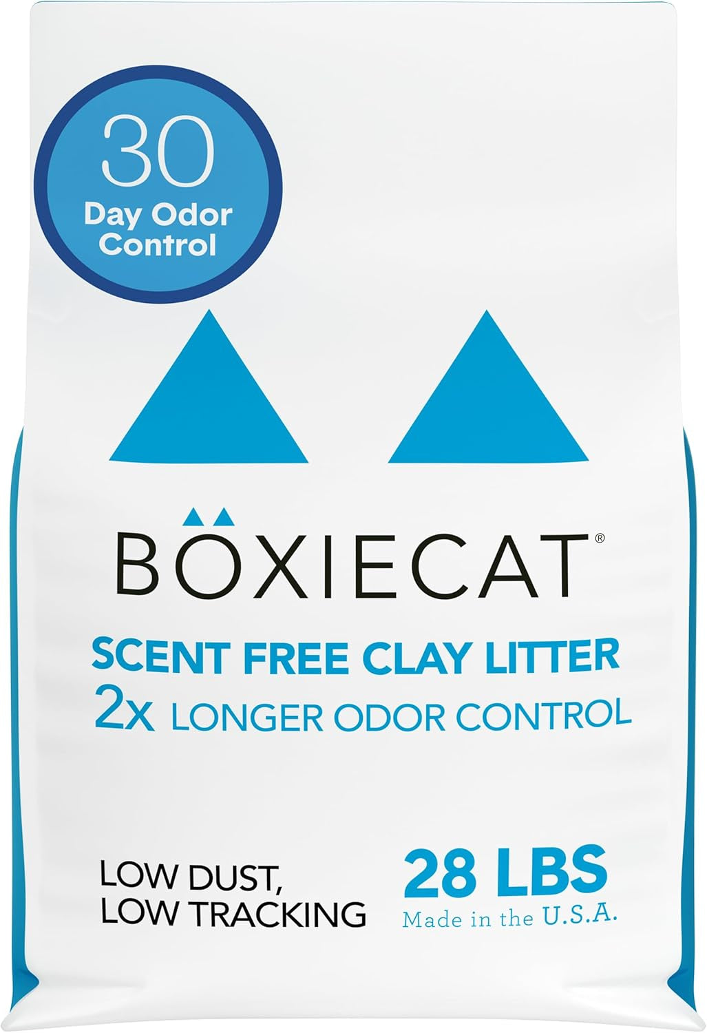 Boxie® Unscented 30 Day Odour Control Clumping Clay Cat & Kitty Litter 16 Lb, 99.9% Dust-Free, Hard Flat Top® Clumps, No Fragrances No Fillers, Long-Lasting, Easy to Scoop