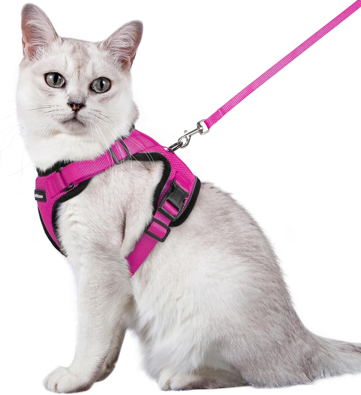 Cat Harness and Leash for Walking, Escape Proof Soft Adjustable Vest Harnesses for Small Medium Cats, Easy Control Breathable Reflective Strips Jacket, XS, Black