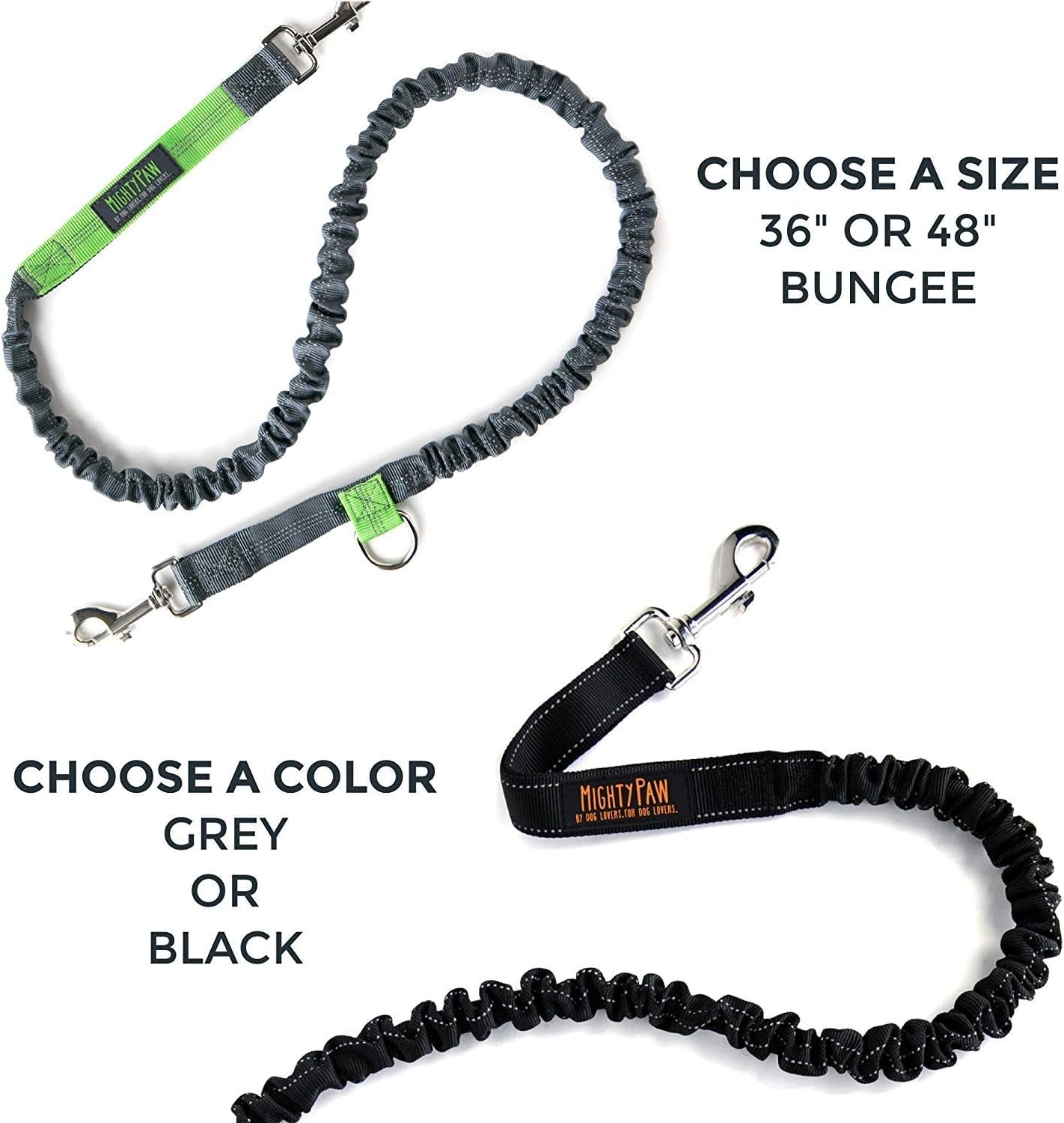 Hands Free Dog Leash | Bungee Waist Leash for Dog Walking. Pet Running Hands Free Tether for Large, Medium & Small Breeds. Pet Waist Belt (36" - 48") up to 150 Lbs - Black