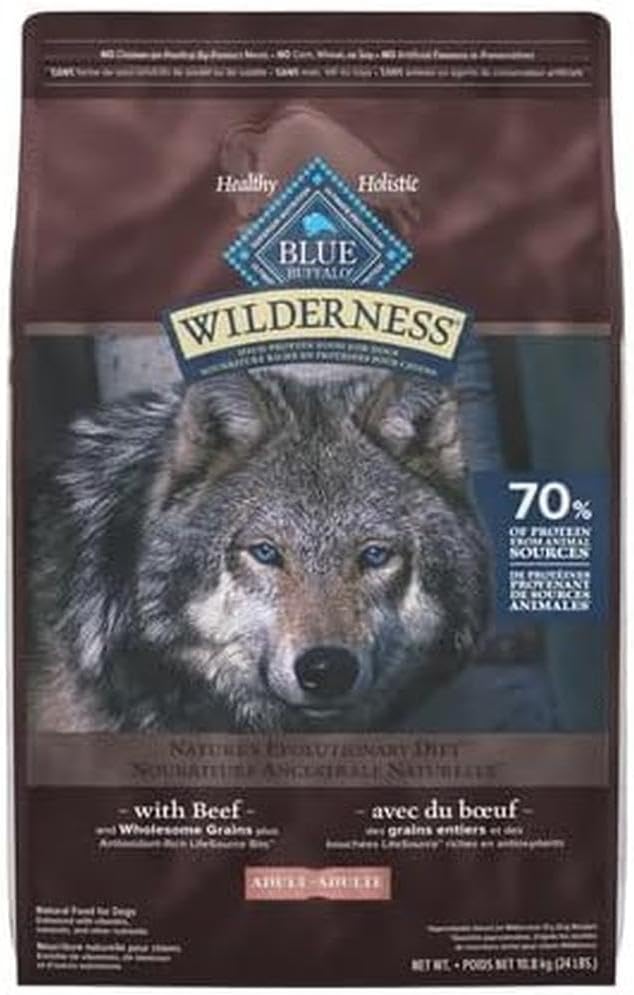 Wilderness High Protein Grain Free, Natural Adult Large Breed Dry Dog Food, Chicken 10.8Kg Bag - 24 Lb, Kibble