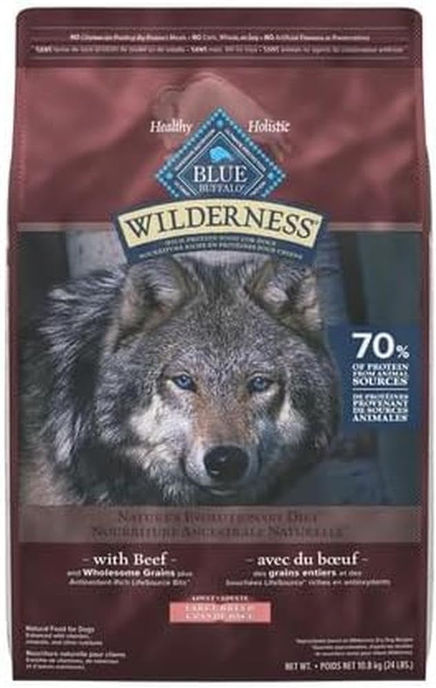 Wilderness High Protein Grain Free, Natural Adult Large Breed Dry Dog Food, Chicken 10.8Kg Bag - 24 Lb, Kibble