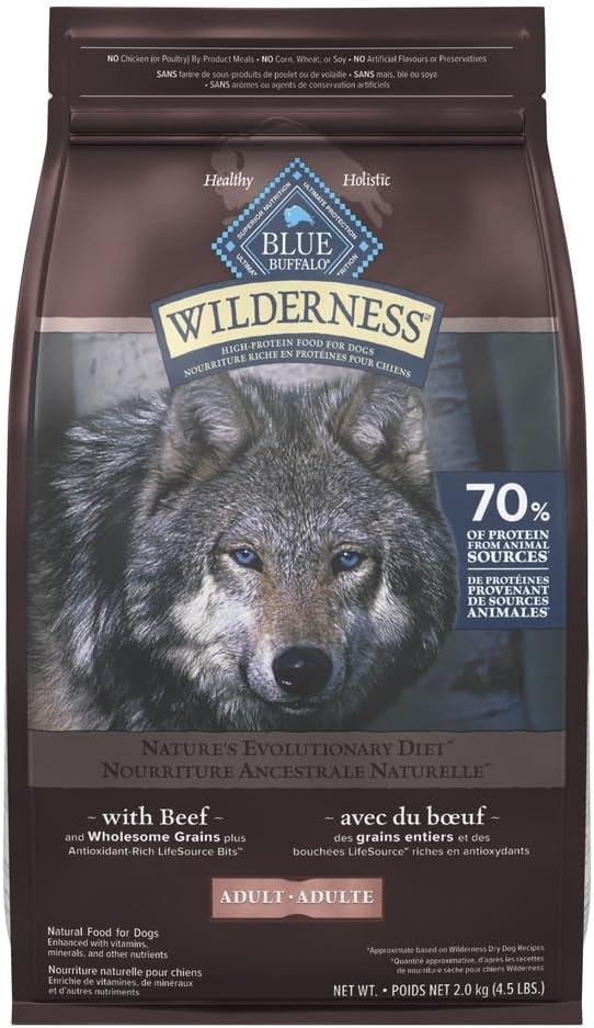 Wilderness High Protein Grain Free, Natural Adult Large Breed Dry Dog Food, Chicken 10.8Kg Bag - 24 Lb, Kibble