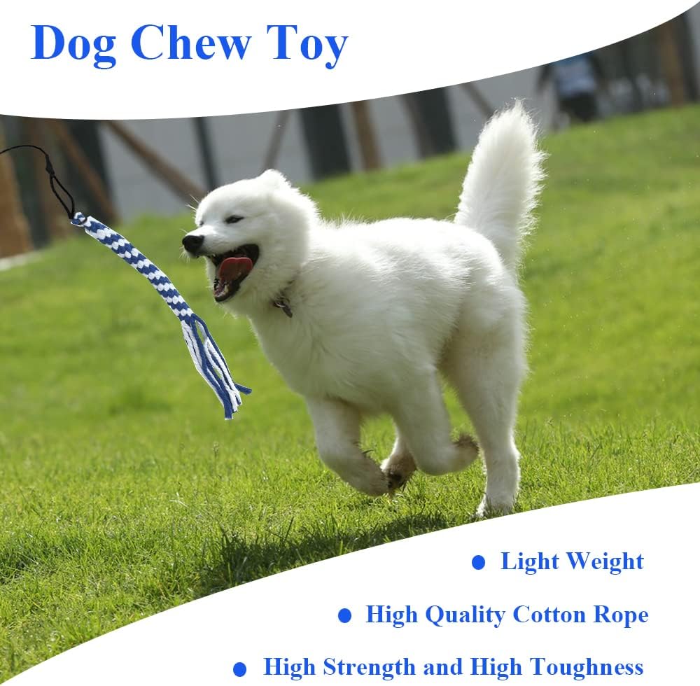 Flirt Pole for Dogs Interactive Dog Toys for Large Medium Small Dogs Chase and Tug Extendable Flirt Pole with 1Pcs Cotton Lure Rope Toy for Dog Outdoor Entertainment, Train and Exercise