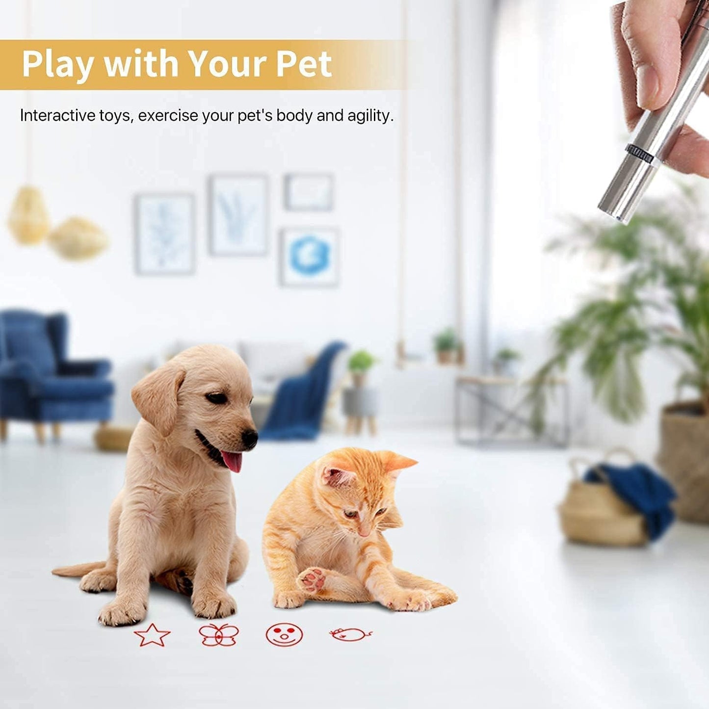 Cat Toys for Indoor Cats Kitten Pointer Toys, Cat Pointer Toy for Indoor Tease Cats Pointer Toy Playing Training Chaser Interactive Pet Dogs Indoor Cats Kitten Red Light Pointer Toys, Silver