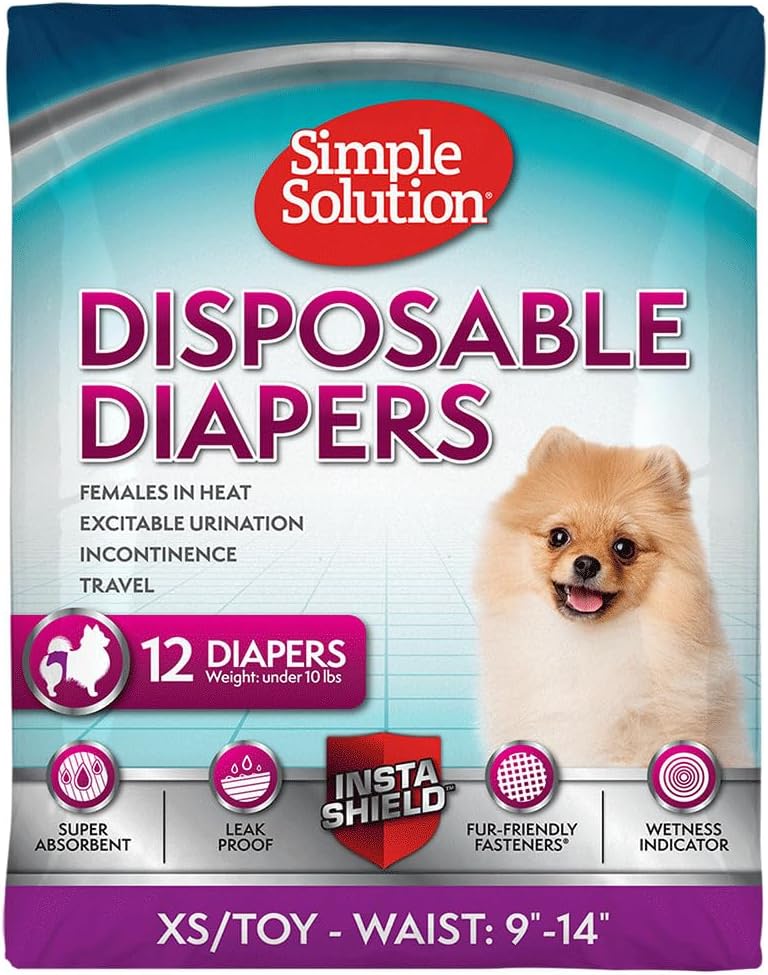 Disposable Dog Diapers for Female Dogs, True Fit, Absorbent, Leak Proof with Wetness Indicator, XL Puppy & Doggie Period Pad and Pee Diaper, for Large Pets, 18-27 Inch Waist, 30 Count