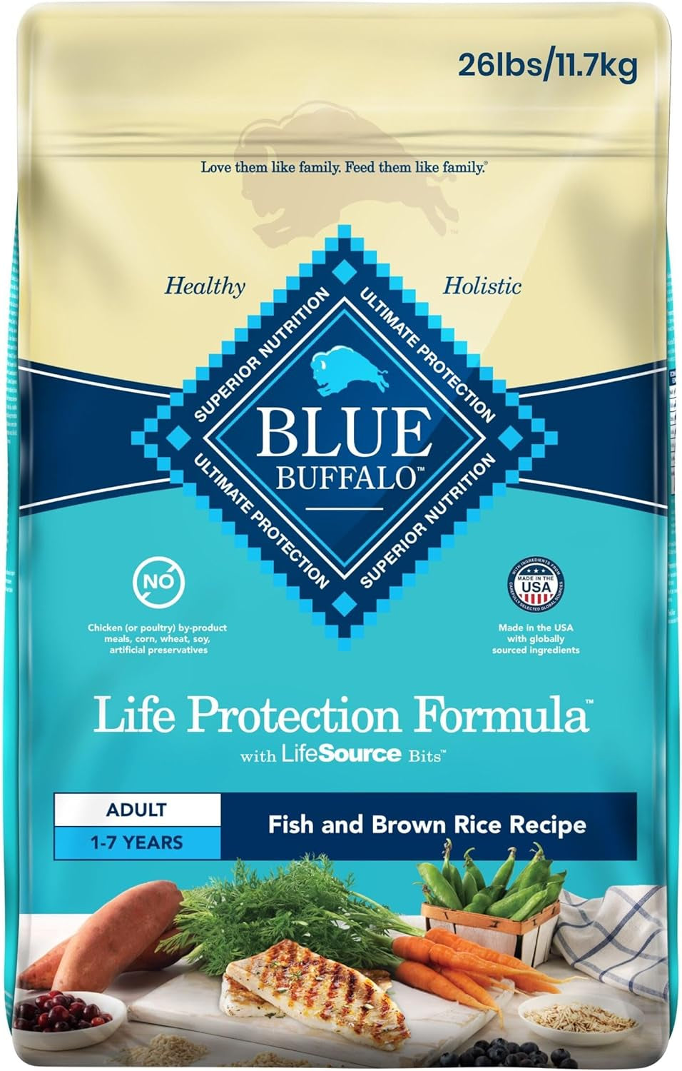 Life Protection Formula Adult Dog Food - Natural Dry Dog Food for Adult Dogs - Chicken and Brown Rice - 11.7 Kg Bag