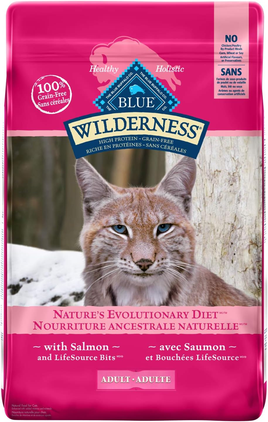 Wilderness High Protein Grain Free, Natural Adult Dry Cat Food, Salmon 2.2Kg Bag - Medium Bag, Kibble