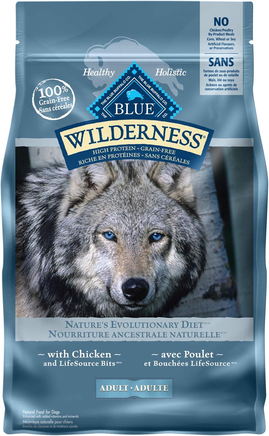 Wilderness High Protein Grain Free, Natural Adult Large Breed Dry Dog Food, Chicken 10.8Kg Bag - 24 Lb, Kibble