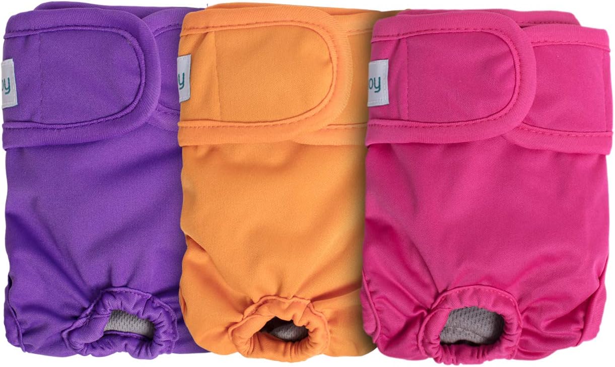 4PCS Pack Dog Diapers, Reusable Washable Female Sanitary Physiological Pants for Dogs, Super-Absorbent, Comfortable and Stylish, Fit for 14"-20", M