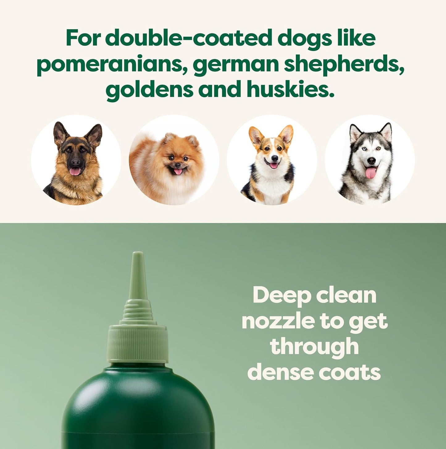 3-In-1 Dog Shampoo, Conditioner and Deodorizer, for Double-Coated Dogs and Puppies to Tackle Tangles and Shedding, Refreshing White Tea and Basil Scent, 473 Ml