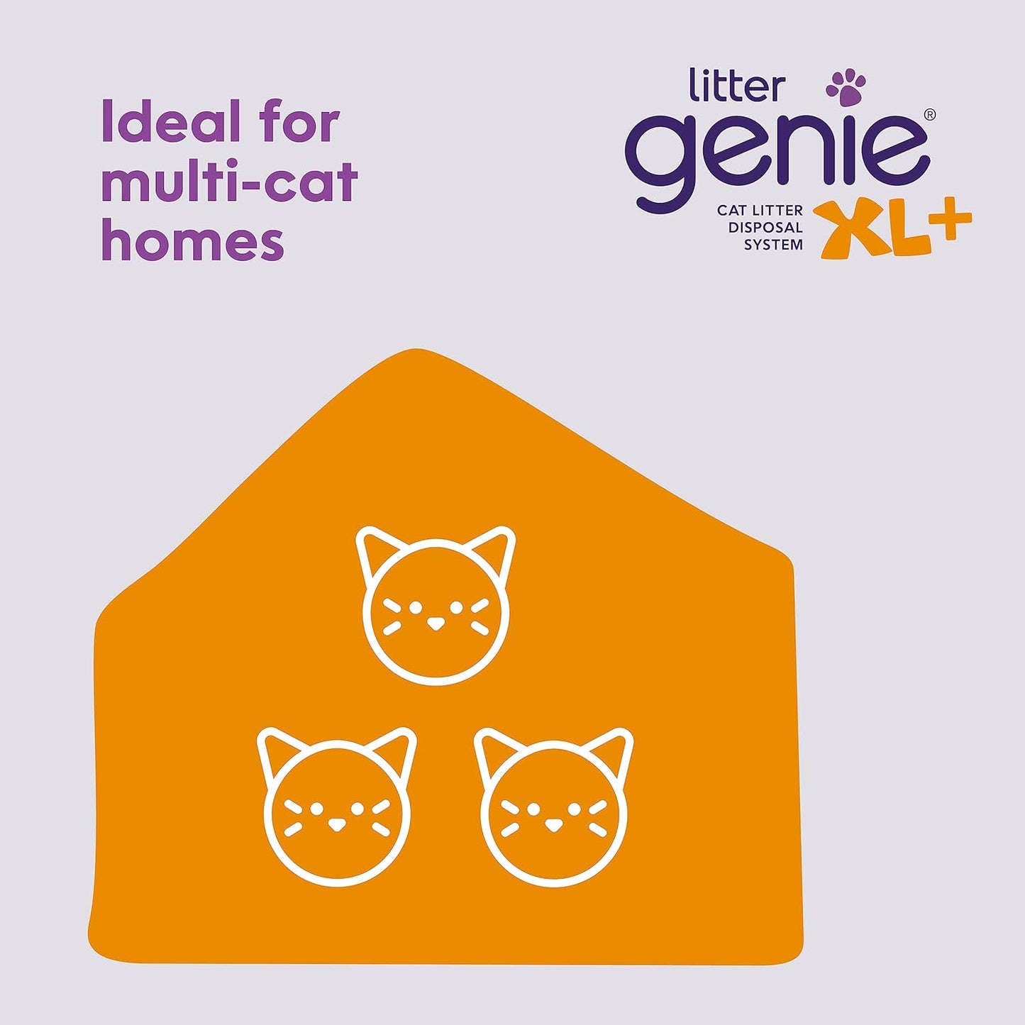 XL+ Pail – Ideal for Multi Cat Homes - Includes One Jumbo 24Ft Cat Litter Bags Refill, Scoop, and Scoop Holder