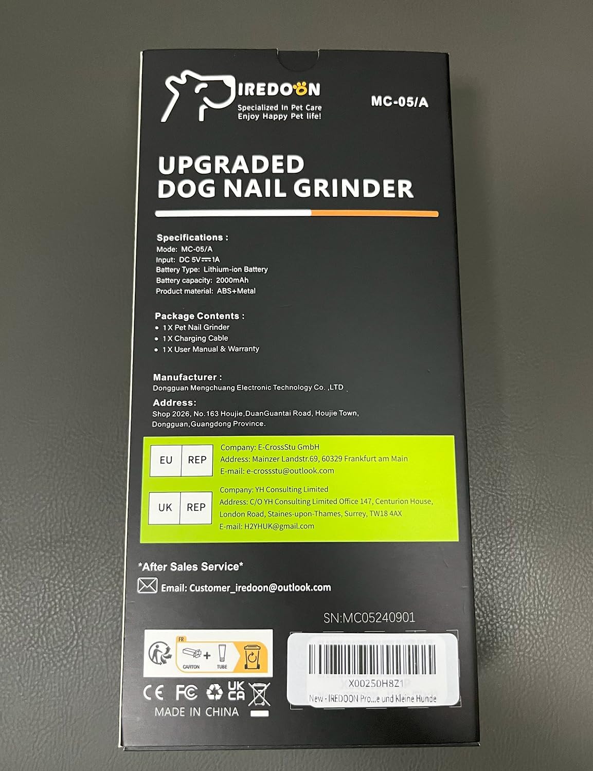 Dog Nail Grinder Upgraded - Professional 3-Speed Super Quiet and Low Vibration Electric Pet Nail Grinder with 4 LED Lights - Painless Paws Grooming & Smoothing for Small to Large Dogs (Black)