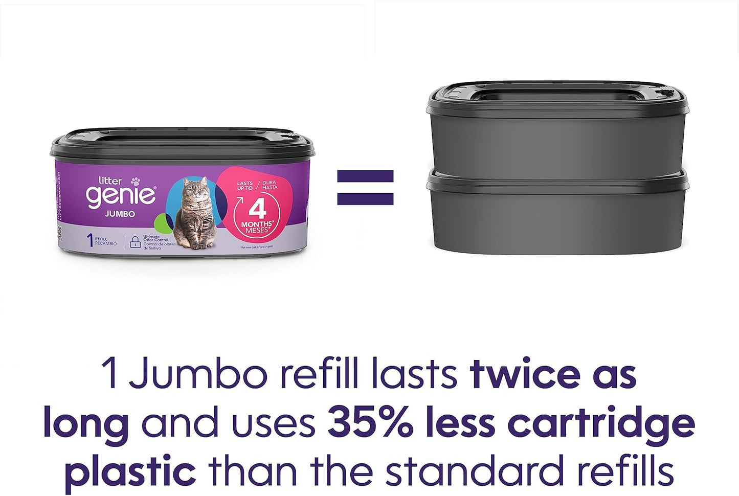 XL+ Pail – Ideal for Multi Cat Homes - Includes One Jumbo 24Ft Cat Litter Bags Refill, Scoop, and Scoop Holder