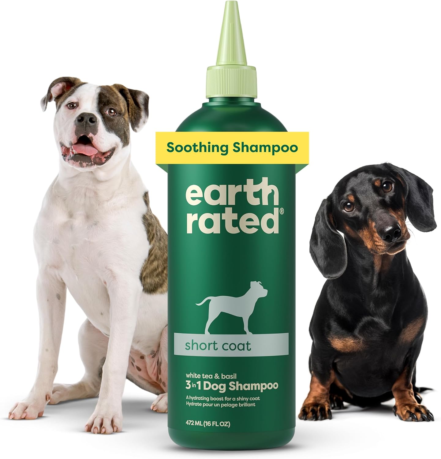 3-In-1 Dog Shampoo, Conditioner and Deodorizer, for Double-Coated Dogs and Puppies to Tackle Tangles and Shedding, Refreshing White Tea and Basil Scent, 473 Ml