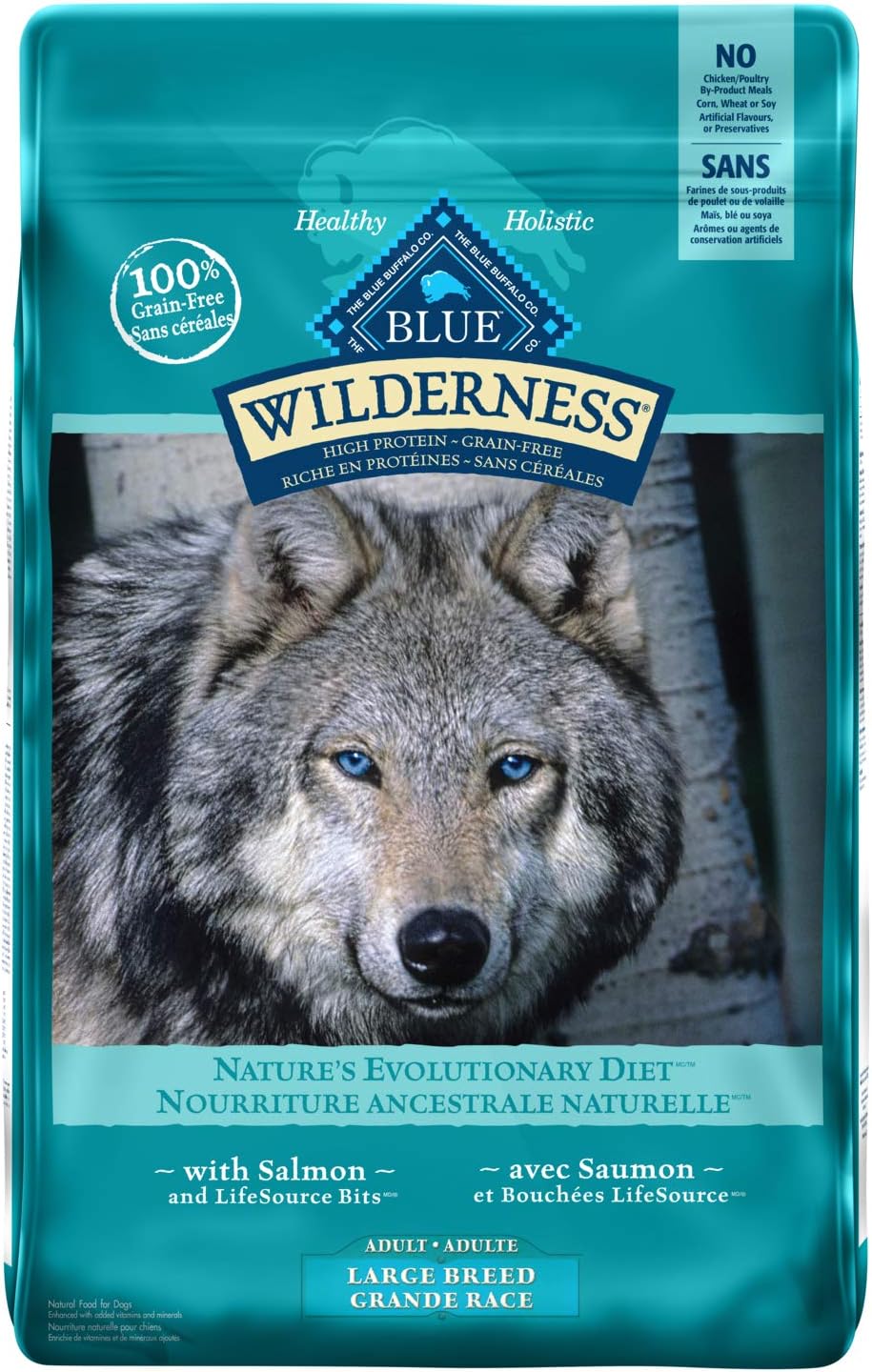 Wilderness High Protein Grain Free, Natural Adult Large Breed Dry Dog Food, Chicken 10.8Kg Bag - 24 Lb, Kibble