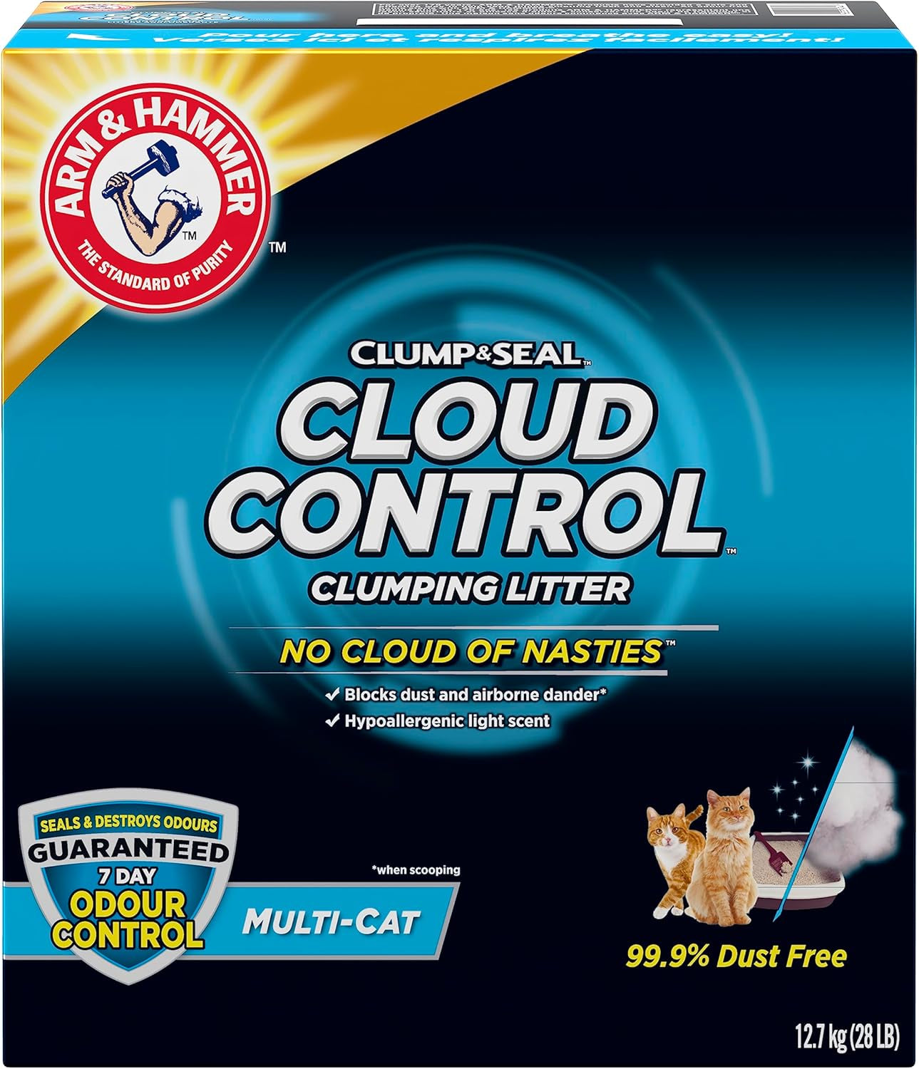 Clump & Seal Slide Clay Cat Litter, 6.4Kg, Odour Control, Dust Free, Clumping Litter