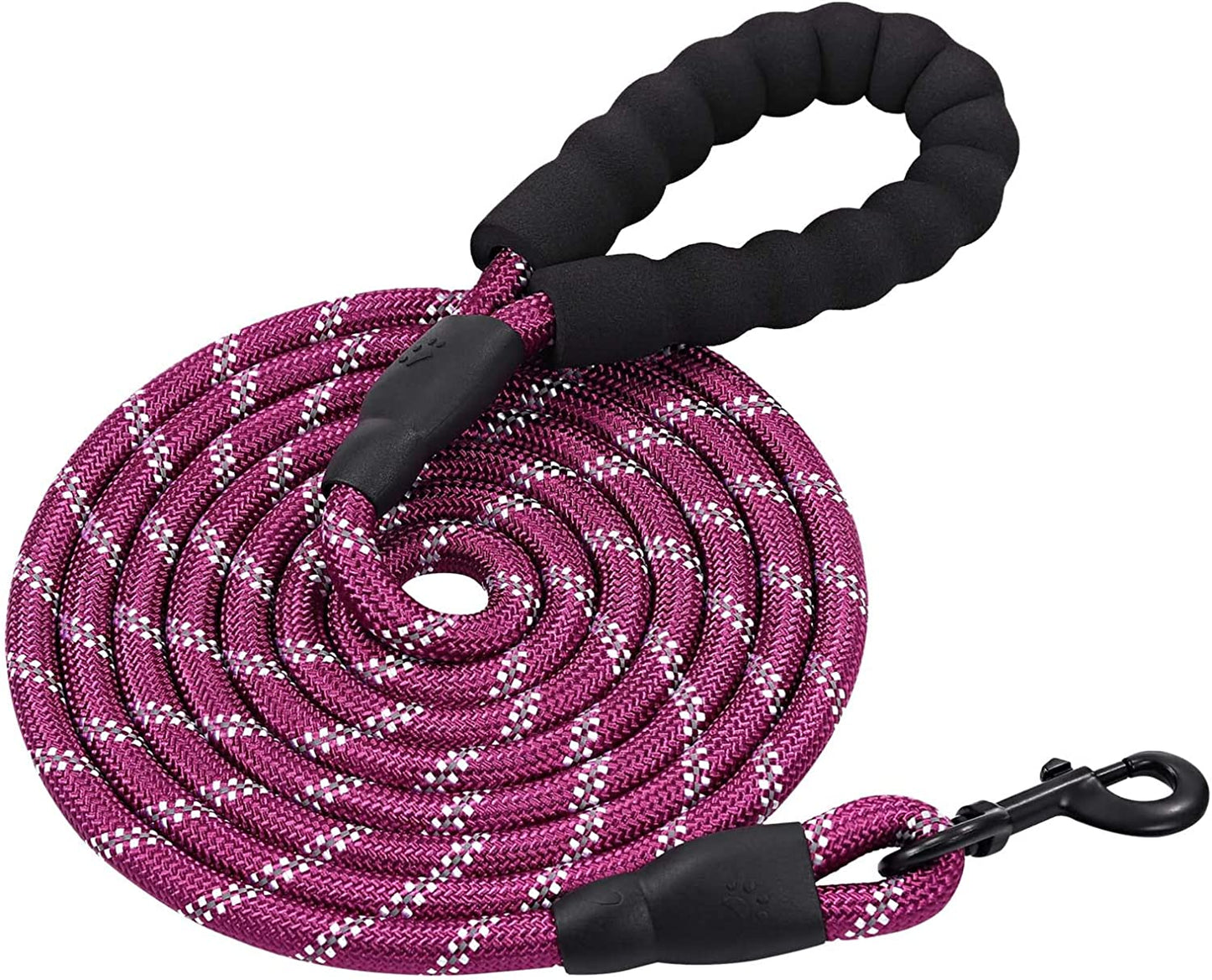 6FT/10FT Strong Dog Leashes with Comfortable Padded Handle and Highly Reflective Threads for Small Medium and Large Dogs(6 Feet X1/2'' (Pack of 1), Black)