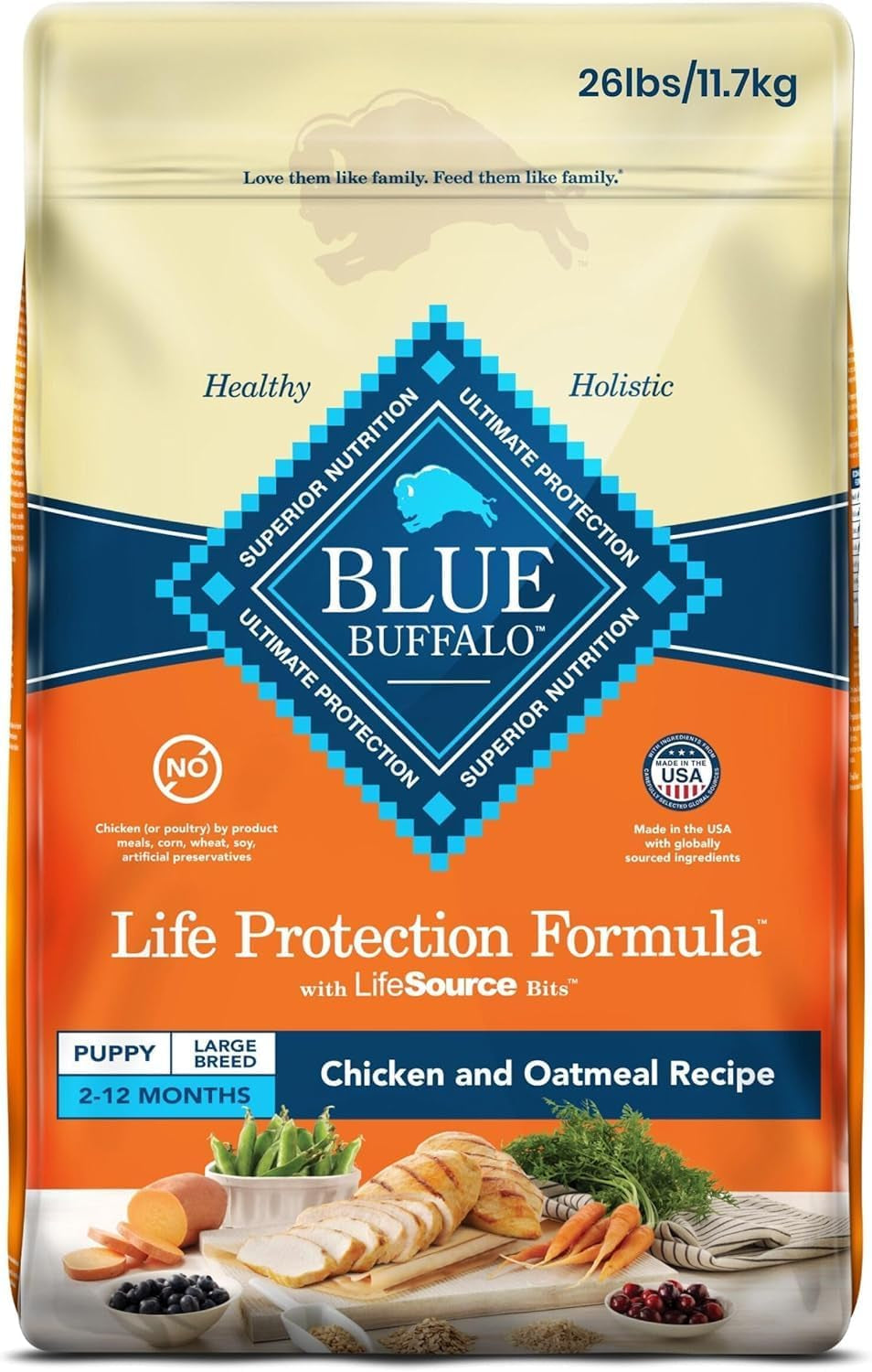 Life Protection Formula Adult Dog Food - Natural Dry Dog Food for Adult Dogs - Chicken and Brown Rice - 11.7 Kg Bag