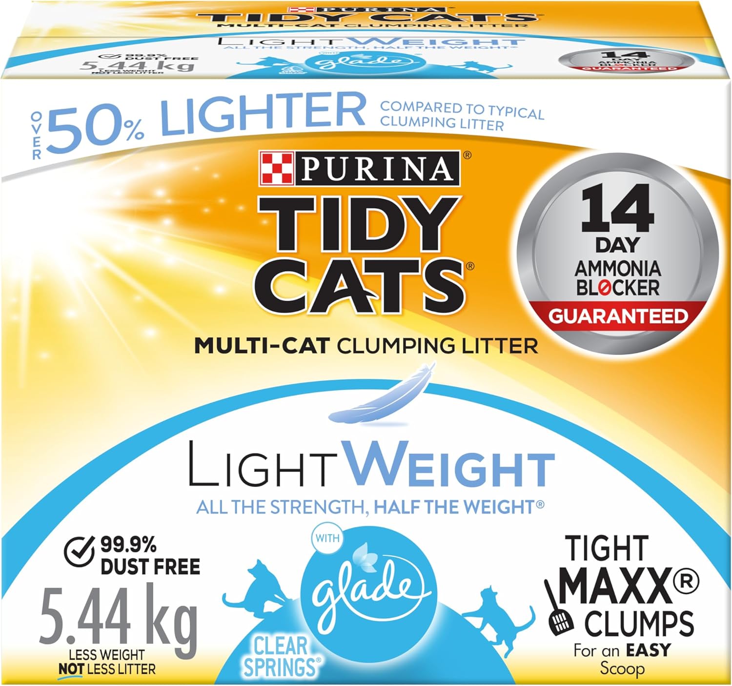 Glade Clear Springs Cat Litter, Lightweight Multi-Cat - 2.72 Kg Jug