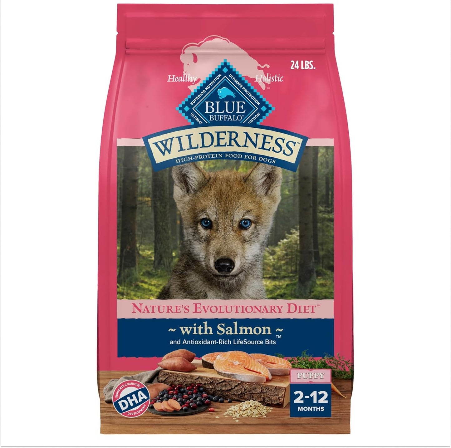 Wilderness High Protein Grain Free, Natural Adult Large Breed Dry Dog Food, Chicken 10.8Kg Bag - 24 Lb, Kibble