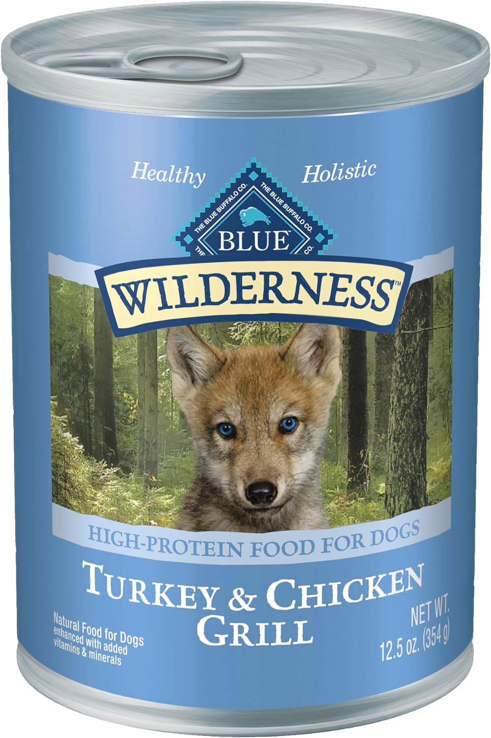 Wilderness High Protein Grain Free, Natural Senior Wet Dog Food, Turkey & Chicken Grill 354G Can (Pack of 12)