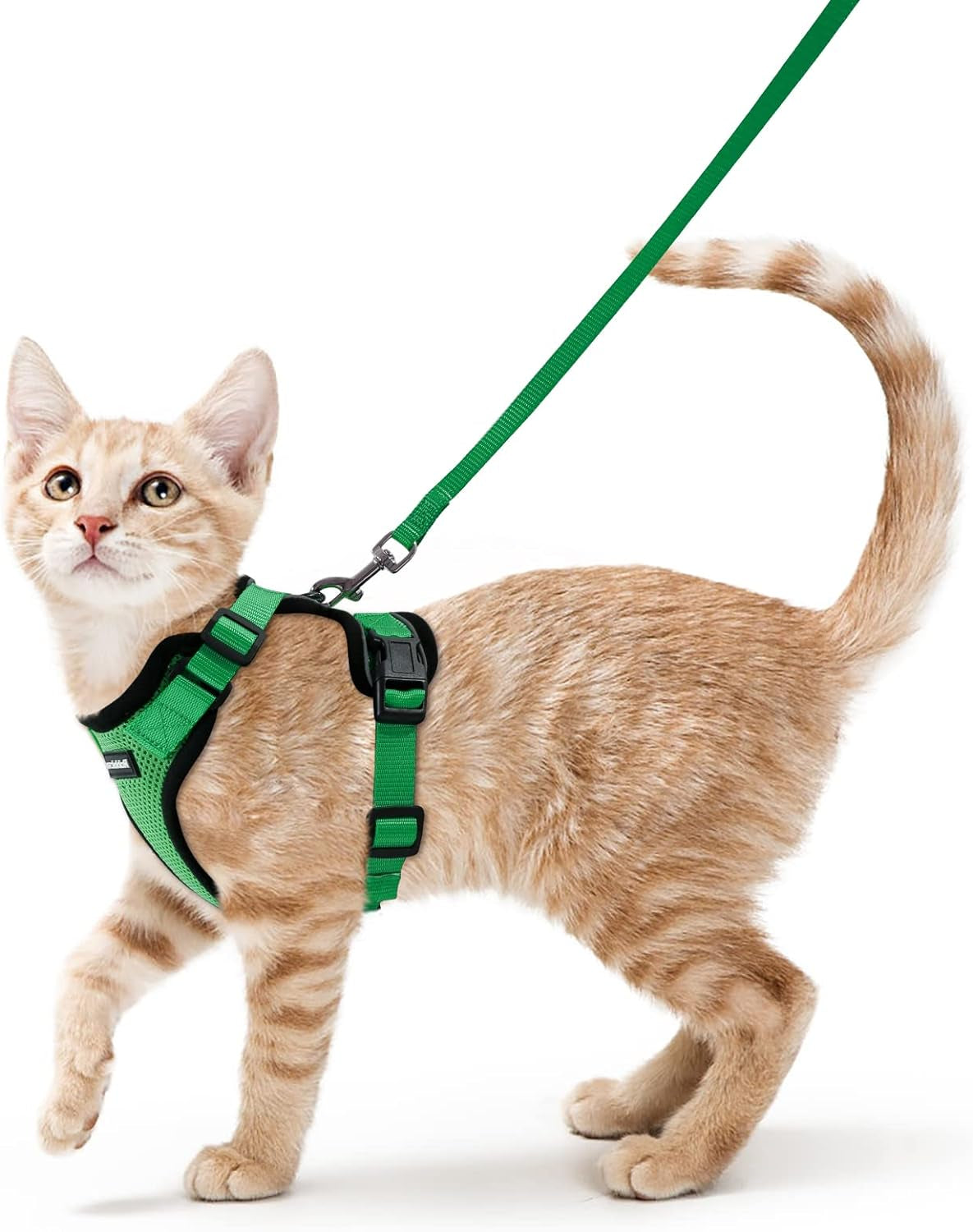 Cat Harness and Leash for Walking, Escape Proof Soft Adjustable Vest Harnesses for Small Medium Cats, Easy Control Breathable Reflective Strips Jacket, XS, Black