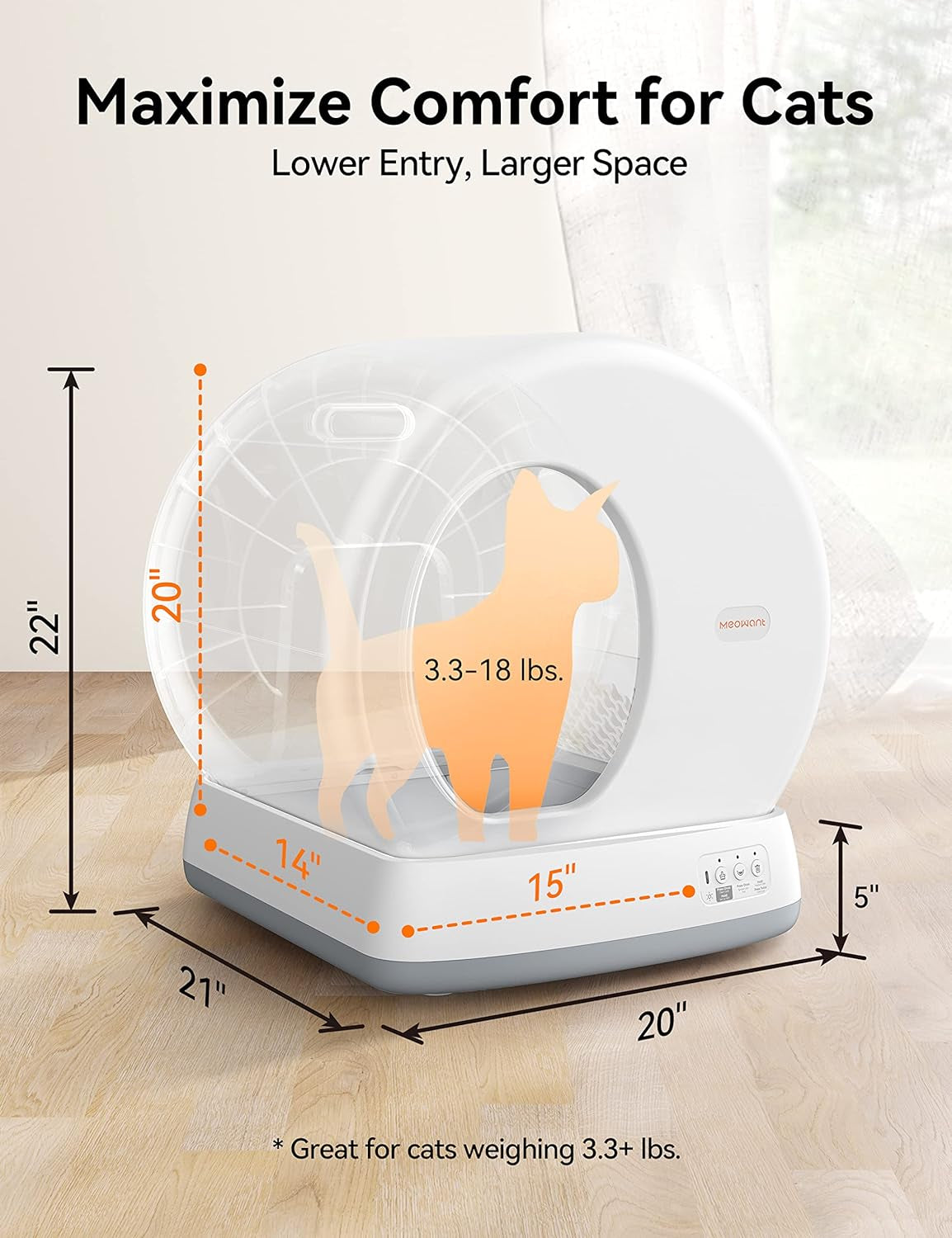 Self-Cleaning Cat Litter Box, Integrated Safety Protection Automatic Cat Litter Box for Multi Cats, Extra Large/Odor Isolation/App Control Cat Litter Box, Confirm Seller Is【-Direct】