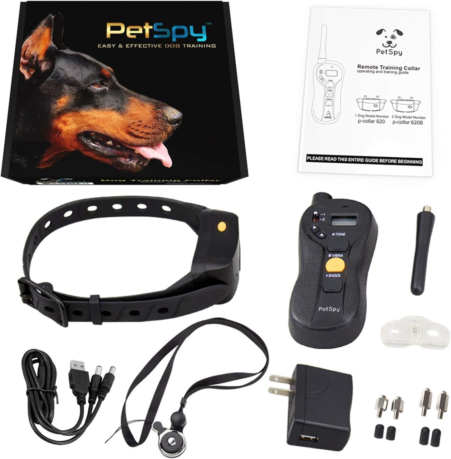 P620 Dog Training Shock Collar for Dogs with Vibration, Electric Shock, Beep; Rechargeable and Waterproof Remote Trainer E-Collar - 10-140 Lbs (One Dog)