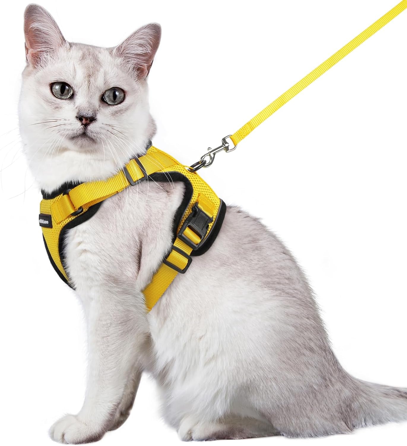 Cat Harness and Leash for Walking, Escape Proof Soft Adjustable Vest Harnesses for Small Medium Cats, Easy Control Breathable Reflective Strips Jacket, XS, Black