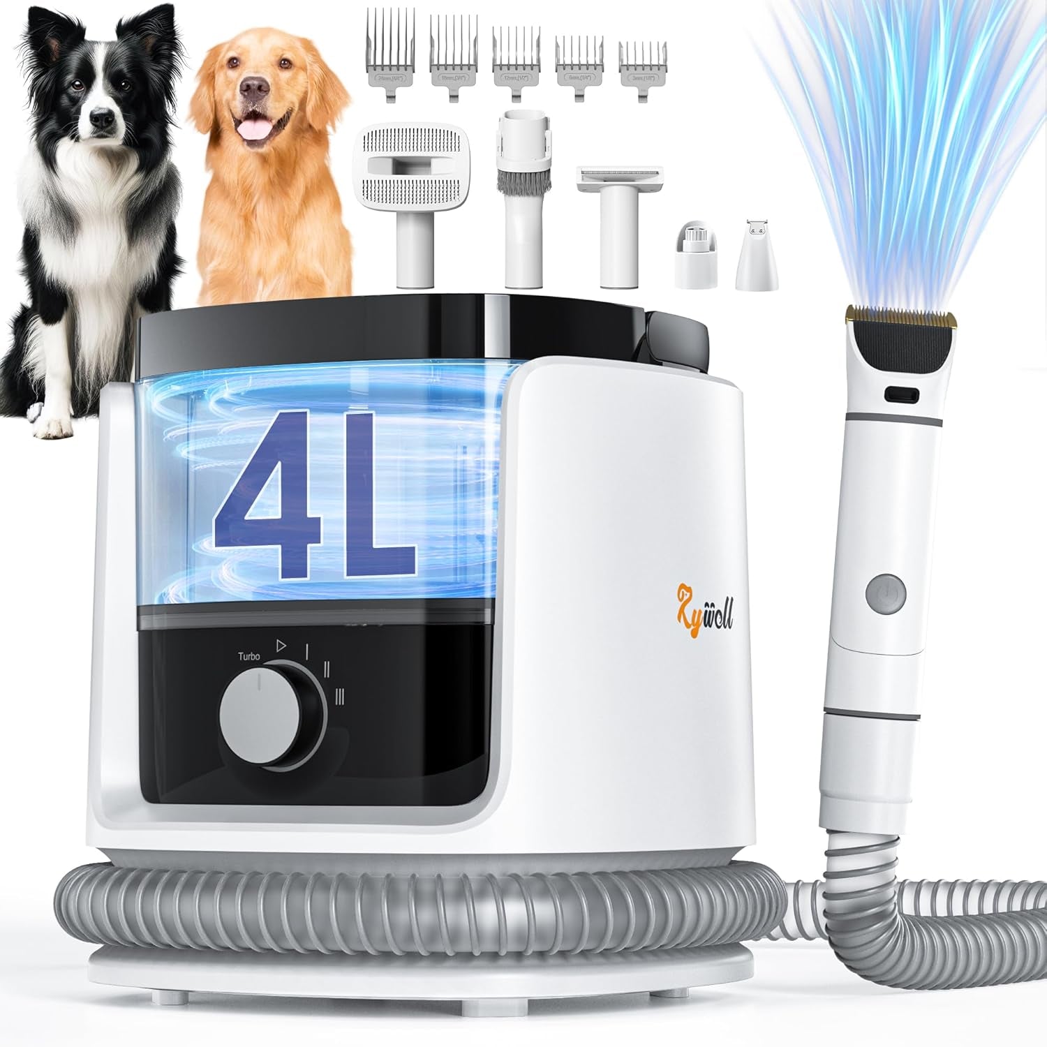 Dog Grooming Kit, 4L Dog Grooming for Shedding with 7 Grooming Tools,13000Pa Dog Grooming Vacuum Kit,Low Noise Dog Grooming Kit with HEPA Filter Advanced Filtration System