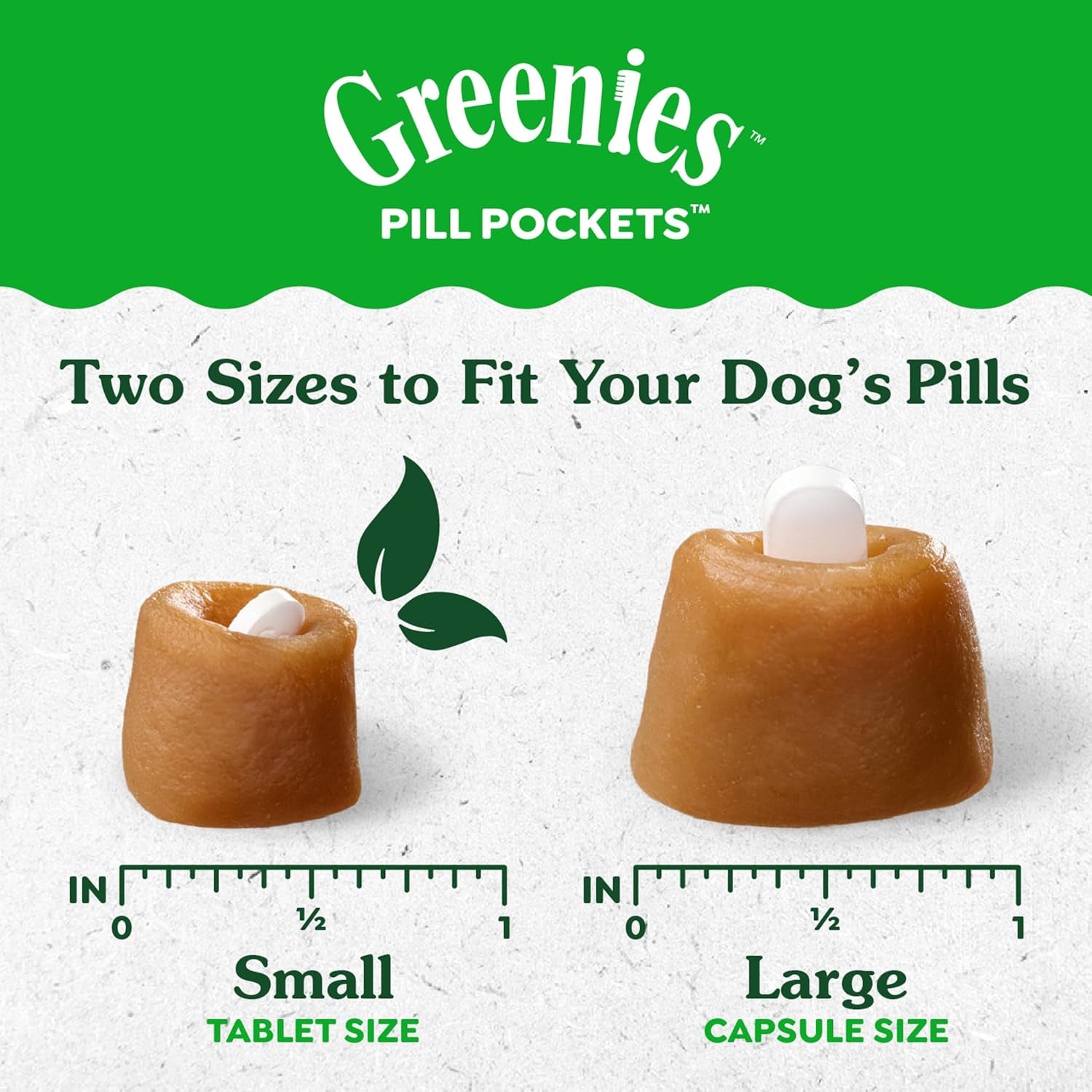 Pill Pockets Adult Dog Treats Capsule Size Natural Soft with Real Peanut Butter, (30 Treats) 7.9Oz. Pack