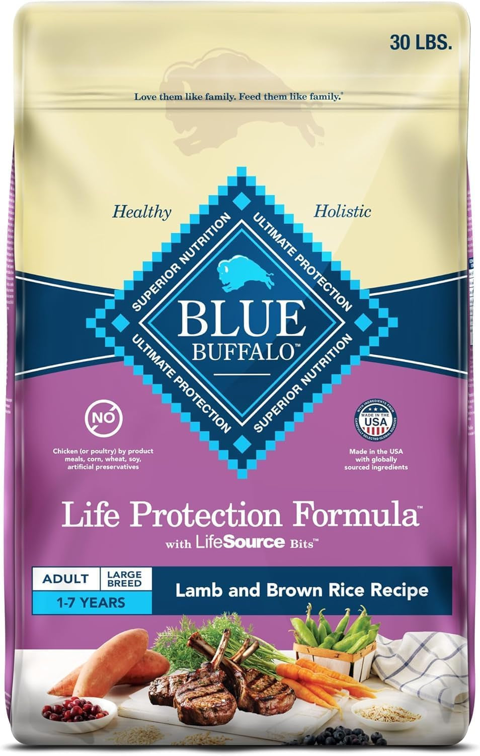 Life Protection Formula Adult Dog Food - Natural Dry Dog Food for Adult Dogs - Chicken and Brown Rice - 11.7 Kg Bag