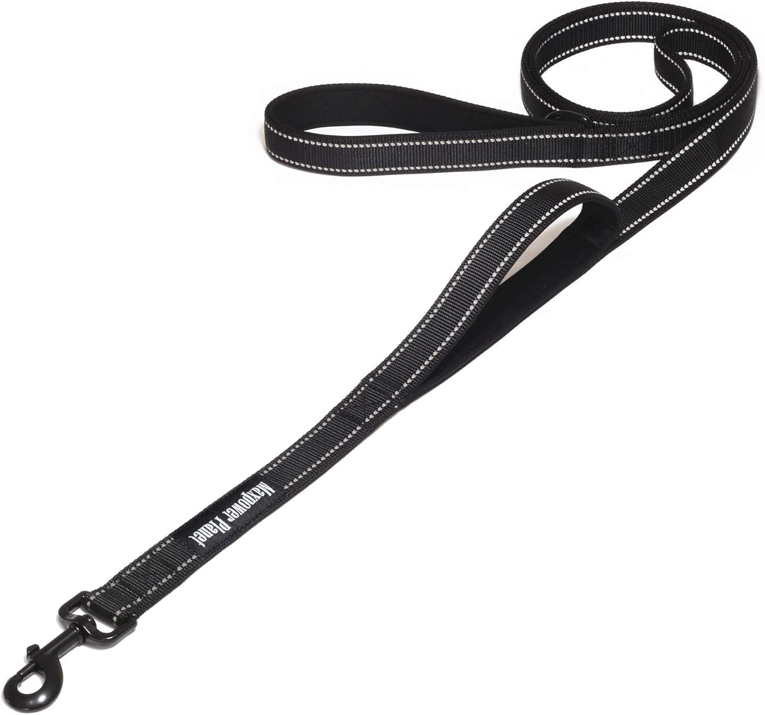 - Heavy Duty Dog Leash - 6Ft Long with Double Traffic Handle Reflective Black - Perfect for Medium to Large Dogs