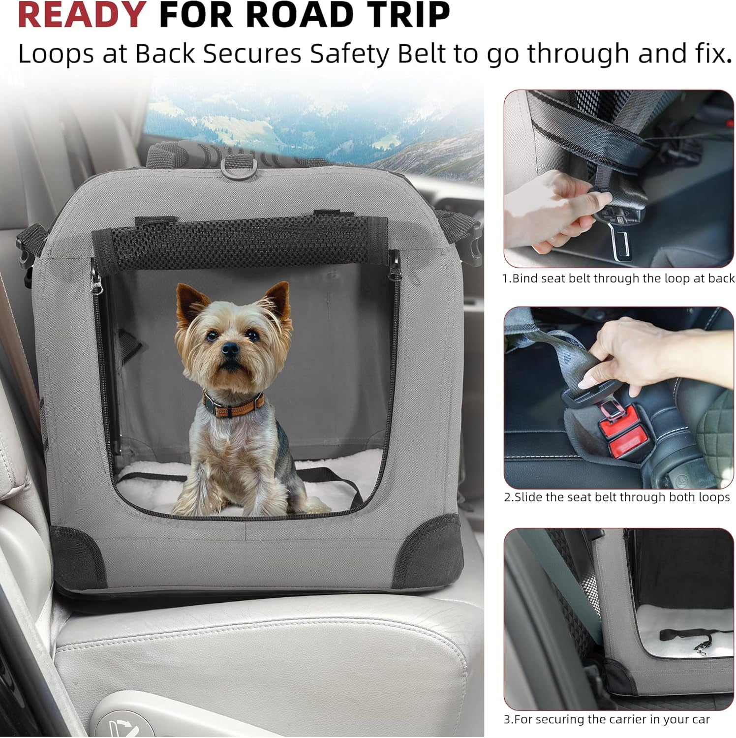 Large Cat Carrier for 2 Cats Small Medium Dogs, Soft Pet Carrier 24X17X17 for Traveling with Warm Blanket Foldable Bowl and Washable Pad