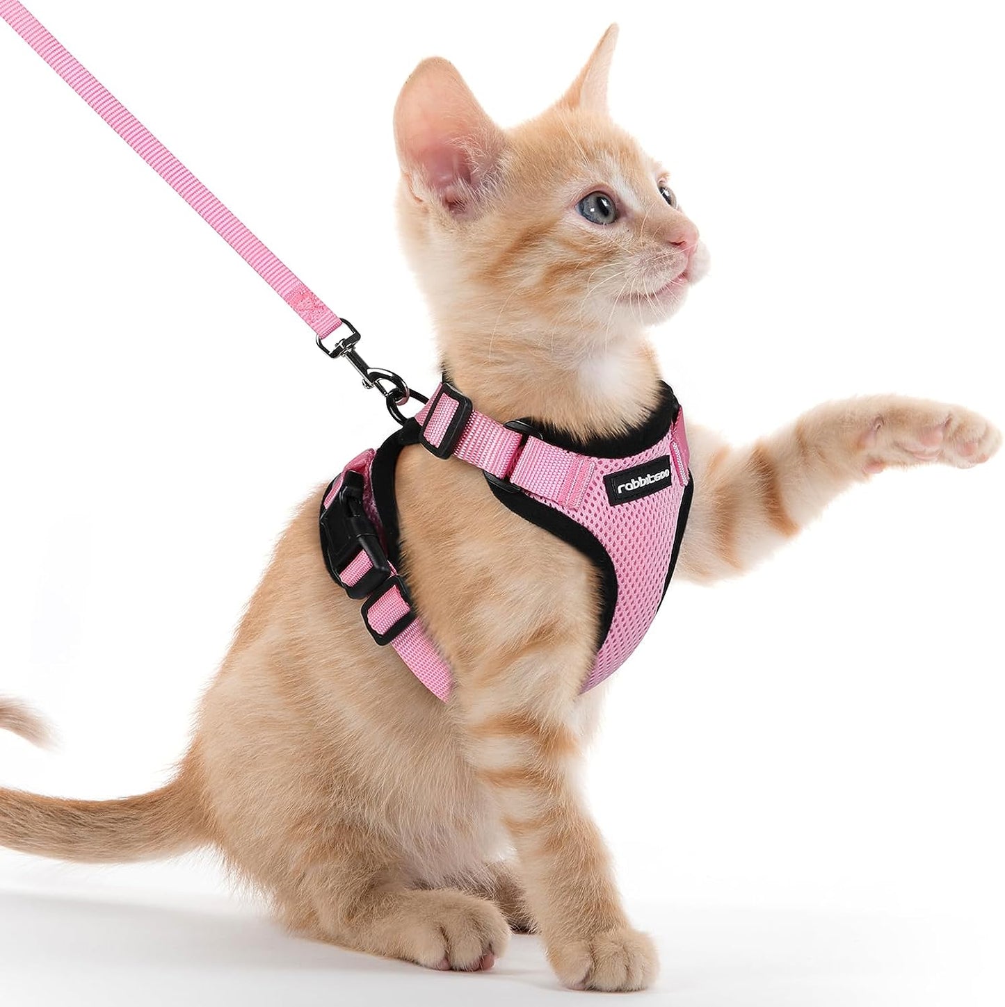 Cat Harness and Leash for Walking, Escape Proof Soft Adjustable Vest Harnesses for Small Medium Cats, Easy Control Breathable Reflective Strips Jacket, XS, Black