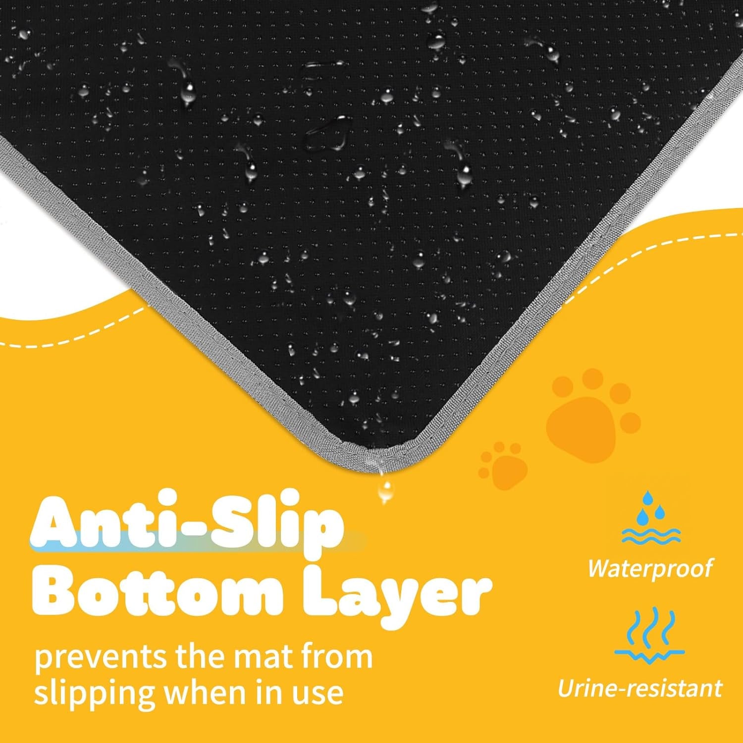 Cat Litter Mat - 59 X 37Cm Small Litter Box Mat, Easy to Clean Cat Litter Mat Trapper, Waterproof, Urine-Proof, Non-Slip Kitty Litter Mat for Floor, Grey