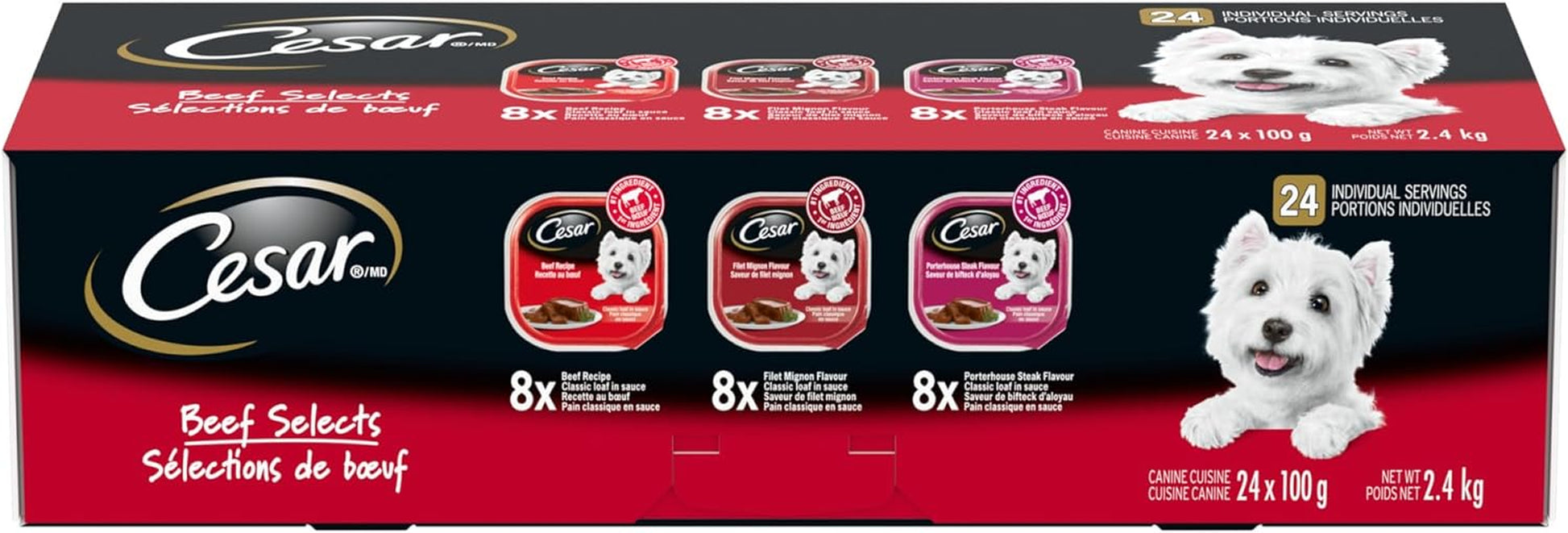 Classic Loaf in Sauce Wet Dog Food Delicacies Variety Pack, 24X100G Trays